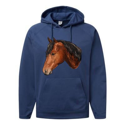 Cute Horse Head Performance Fleece Hoodie