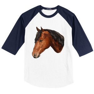 Cute Horse Head Baseball Sleeve Shirt