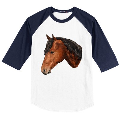 Cute Horse Head Baseball Sleeve Shirt