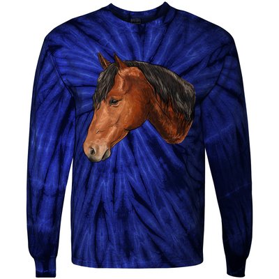 Cute Horse Head Tie-Dye Long Sleeve Shirt