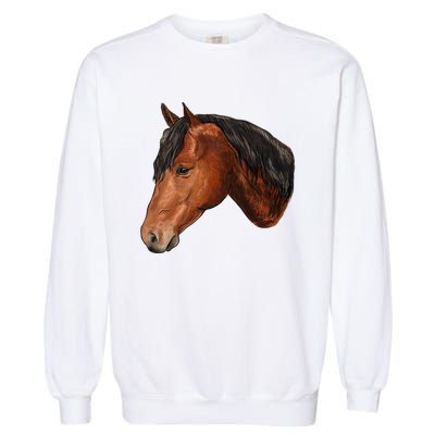 Cute Horse Head Garment-Dyed Sweatshirt