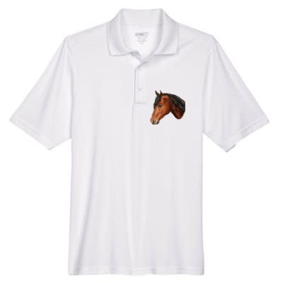 Cute Horse Head Men's Origin Performance Pique Polo