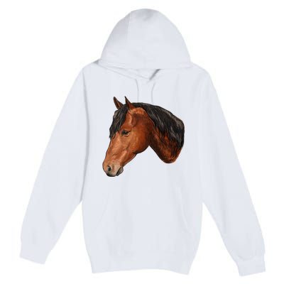 Cute Horse Head Premium Pullover Hoodie