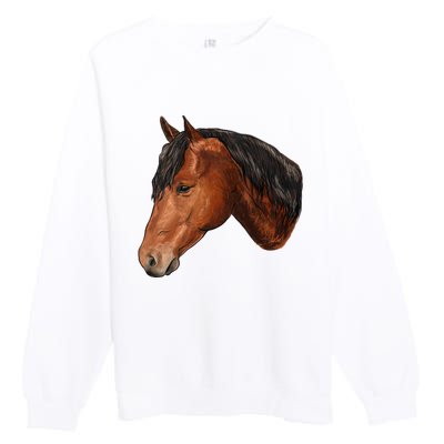 Cute Horse Head Premium Crewneck Sweatshirt