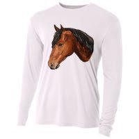 Cute Horse Head Cooling Performance Long Sleeve Crew