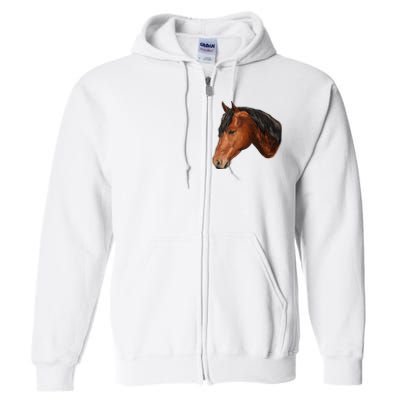 Cute Horse Head Full Zip Hoodie