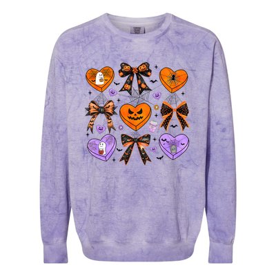 Candy Hearts Halloween Pumpkin Spooky Colorblast Crewneck Sweatshirt