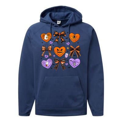 Candy Hearts Halloween Pumpkin Spooky Performance Fleece Hoodie