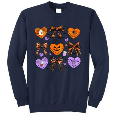 Candy Hearts Halloween Pumpkin Spooky Tall Sweatshirt