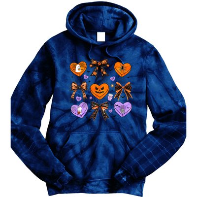 Candy Hearts Halloween Pumpkin Spooky Tie Dye Hoodie