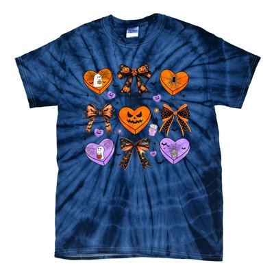 Candy Hearts Halloween Pumpkin Spooky Tie-Dye T-Shirt