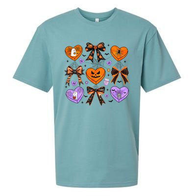 Candy Hearts Halloween Pumpkin Spooky Sueded Cloud Jersey T-Shirt