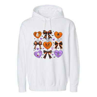 Candy Hearts Halloween Pumpkin Spooky Garment-Dyed Fleece Hoodie