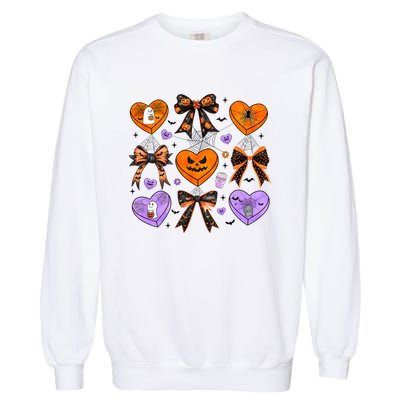 Candy Hearts Halloween Pumpkin Spooky Garment-Dyed Sweatshirt