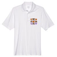 Candy Hearts Halloween Pumpkin Spooky Men's Origin Performance Pique Polo