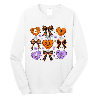 Candy Hearts Halloween Pumpkin Spooky Long Sleeve Shirt