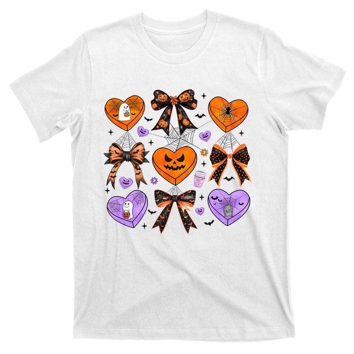 Candy Hearts Halloween Pumpkin Spooky T-Shirt