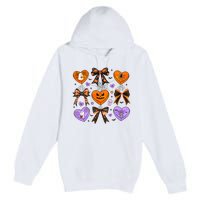 Candy Hearts Halloween Pumpkin Spooky Premium Pullover Hoodie