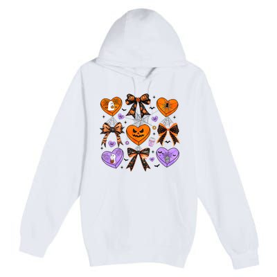 Candy Hearts Halloween Pumpkin Spooky Premium Pullover Hoodie