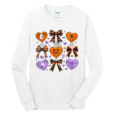 Candy Hearts Halloween Pumpkin Spooky Tall Long Sleeve T-Shirt