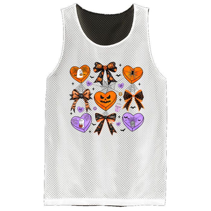 Candy Hearts Halloween Pumpkin Spooky Mesh Reversible Basketball Jersey Tank