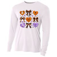 Candy Hearts Halloween Pumpkin Spooky Cooling Performance Long Sleeve Crew