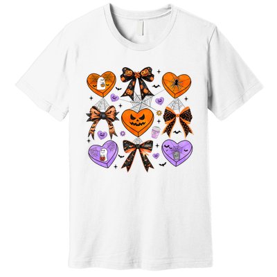 Candy Hearts Halloween Pumpkin Spooky Premium T-Shirt