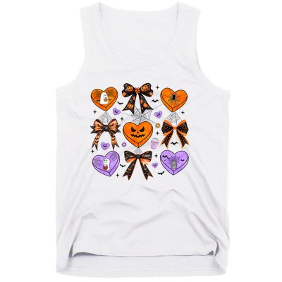 Candy Hearts Halloween Pumpkin Spooky Tank Top