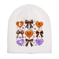 Candy Hearts Halloween Pumpkin Spooky Short Acrylic Beanie