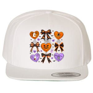 Candy Hearts Halloween Pumpkin Spooky Wool Snapback Cap