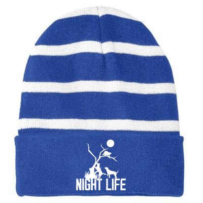 Coon Hound Hunting Night Life Hunting Dog Coon Hunting Gift Striped Beanie with Solid Band