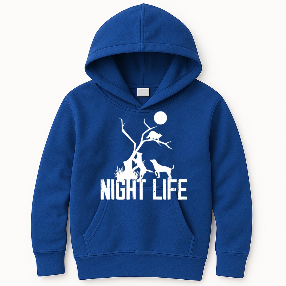 Coon Hound Hunting Night Life Hunting Dog Coon Hunting Gift Kids Hoodie