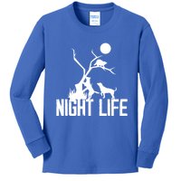 Coon Hound Hunting Night Life Hunting Dog Coon Hunting Gift Kids Long Sleeve Shirt