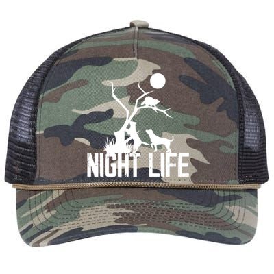 Coon Hound Hunting Night Life Hunting Dog Coon Hunting Gift Retro Rope Trucker Hat Cap