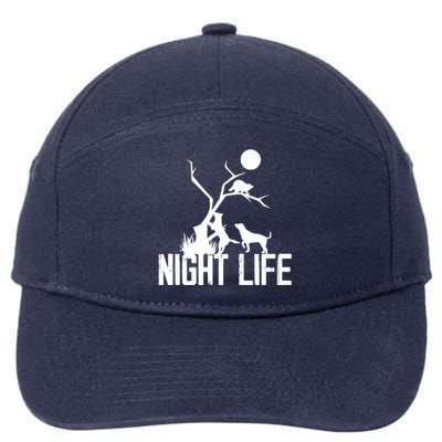 Coon Hound Hunting Night Life Hunting Dog Coon Hunting Gift 7-Panel Snapback Hat