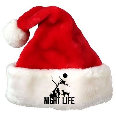 Coon Hound Hunting Night Life Hunting Dog Coon Hunting Gift Premium Christmas Santa Hat