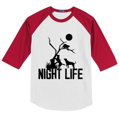 Coon Hound Hunting Night Life Hunting Dog Coon Hunting Gift Kids Colorblock Raglan Jersey