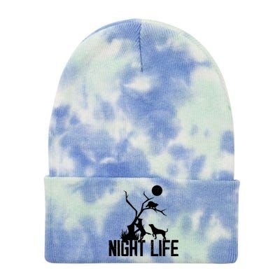 Coon Hound Hunting Night Life Hunting Dog Coon Hunting Gift Tie Dye 12in Knit Beanie