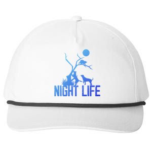 Coon Hound Hunting Night Life Hunting Dog Coon Hunting Gift Snapback Five-Panel Rope Hat