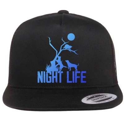 Coon Hound Hunting Night Life Hunting Dog Coon Hunting Gift Flat Bill Trucker Hat