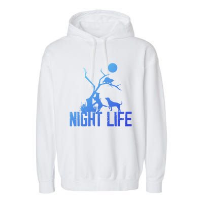 Coon Hound Hunting Night Life Hunting Dog Coon Hunting Gift Garment-Dyed Fleece Hoodie