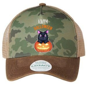 Cool Happy Halloween Cat And Jack O Lantern Legacy Tie Dye Trucker Hat