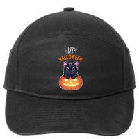 Cool Happy Halloween Cat And Jack O Lantern 7-Panel Snapback Hat