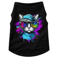 Cool Hipster Hip Cat With Shades Scarf And Hat Doggie Tank