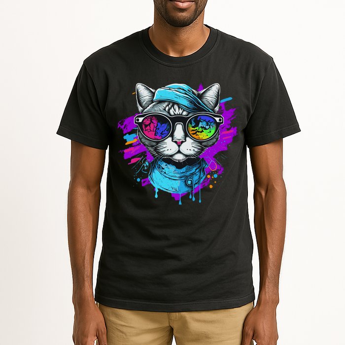 Cool Hipster Hip Cat With Shades Scarf And Hat Tall T-Shirt