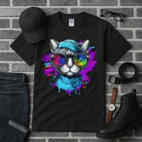 Cool Hipster Hip Cat With Shades Scarf And Hat Tall T-Shirt