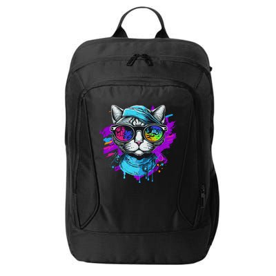 Cool Hipster Hip Cat With Shades Scarf And Hat City Backpack