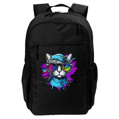 Cool Hipster Hip Cat With Shades Scarf And Hat Backpack