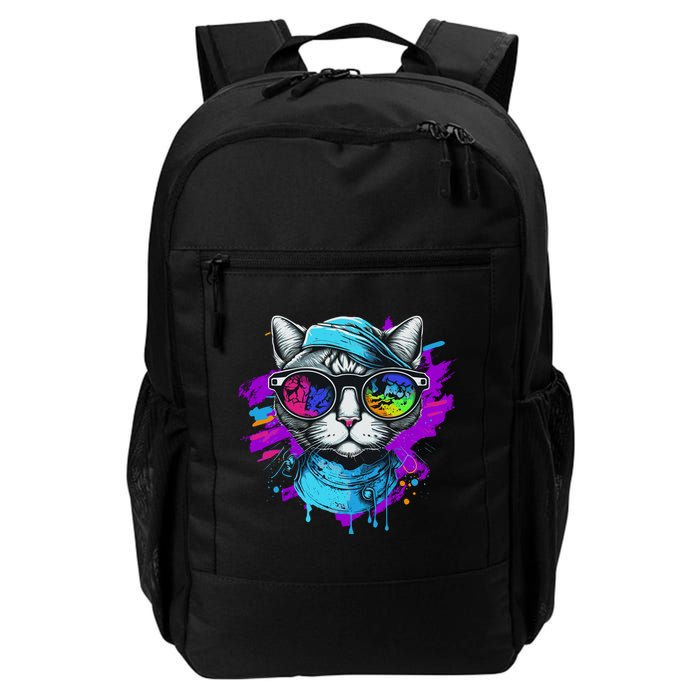 Cool Hipster Hip Cat With Shades Scarf And Hat Backpack