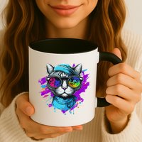 Cool Hipster Hip Cat With Shades Scarf And Hat Mug